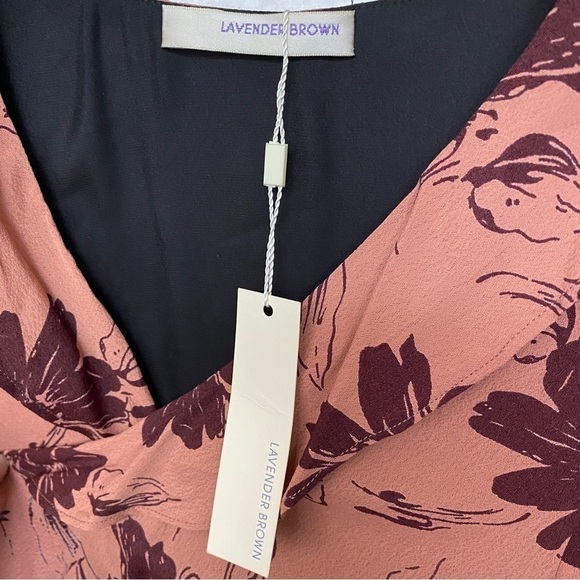 NWT Wrap Dress Small  Pink Floral by Lavender Brown Rayon - Picture 6 of 10